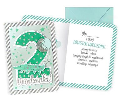 Kukartka, karnet B6, Urodziny 2, chłopiec