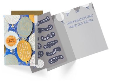 Kukartka, karnet B6 urodziny, wymienne cyfry