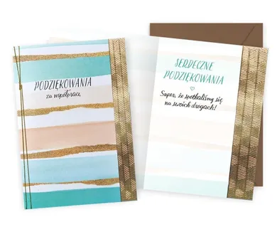 Kukartka, karnet podziękowania za współpracę, paski