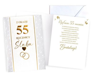 Kukartka, karnet, Rocznica ślubu 55