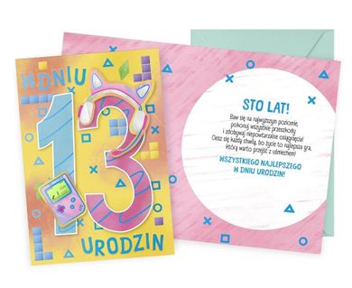 Kukartka, karnet urodziny 13