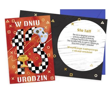 Kukartka, karnet urodziny 13