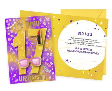 Kukartka, karnet urodziny 17