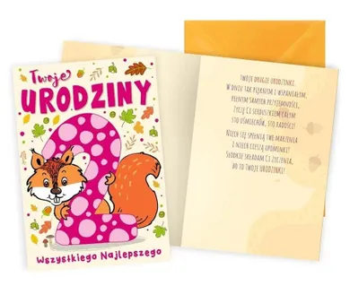 Kukartka, karnet, Urodziny 2, wiewiórka