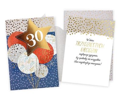 Kukartka, karnet, Urodziny 30