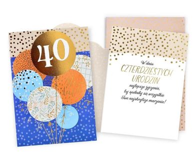 Kukartka, karnet, Urodziny 40