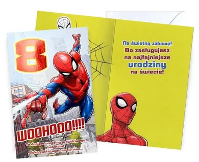 Kukartka, karnet, Urodziny 8, Spider-Man