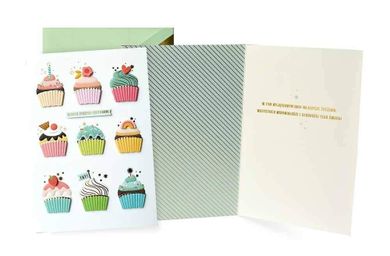 Kukartka, karnet, Urodziny babeczki