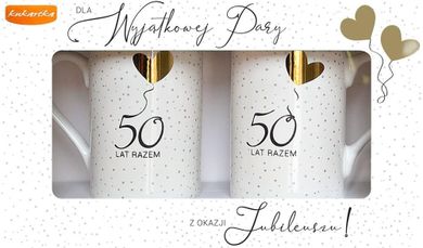 Kukartka, komplet kubków, 50 Rocznica ślubu
