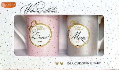 Kukartka, komplet kubków dla pary, ślub, 2-275 ml