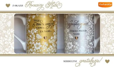 Kukartka, komplet kubków, Rocznica ślubu