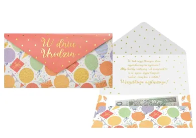 Kukartka, koperta podarunkowa, Urodziny