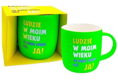 Kukartka, kubek neonowy, Ludzie w moim wieku