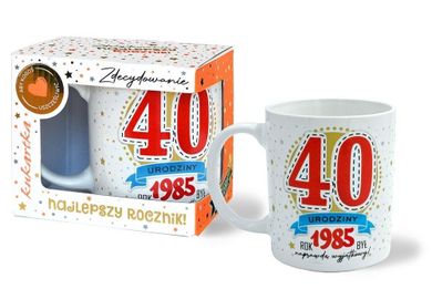 Kukartka, kubek premium, Urodziny 40