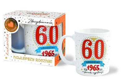 Kukartka, kubek premium, Urodziny 60