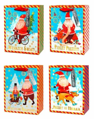 Kukartka, torebka prezentowa, Boże Narodzenie, Mikołaj