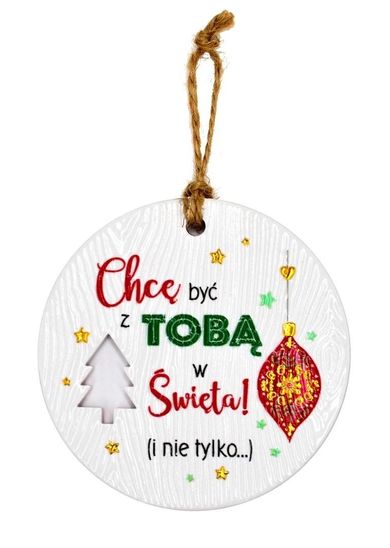 Kukartka, zawieszka ceramiczna, boże narodzenie