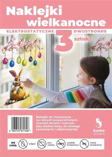 Kunke, naklejki Wielkanocne, Gałązka i zajączek