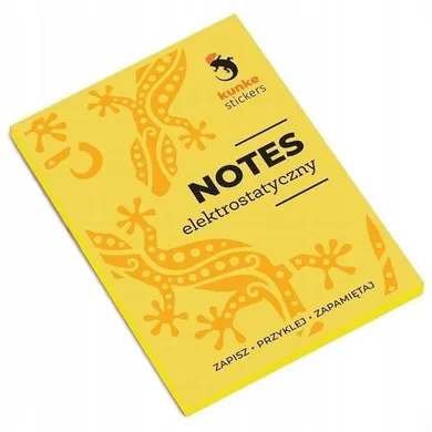 Kunke, notes elektrostatyczny, żółty, 100 karteczek, 7-9,8 cm