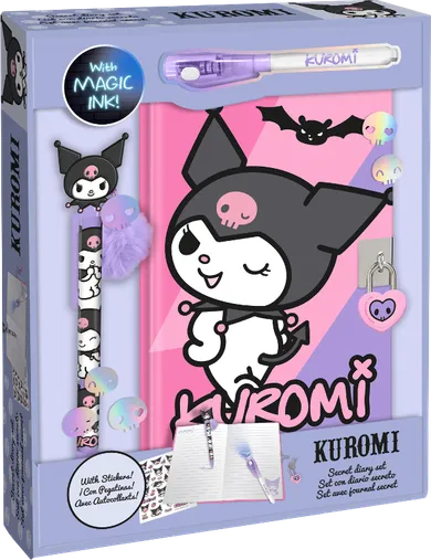 Kuromi, pamiętnik z długopisami i naklejkami, zestaw 3w1