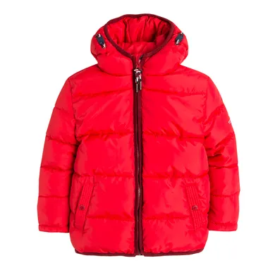 Kurtka chłopięca z kapturem, czerwona, pikowana, Tom Tailor
