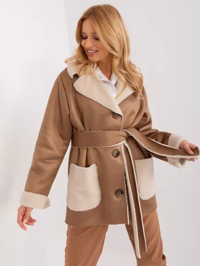 Kurtka damska, beżowa, Lakerta