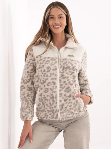 Kurtka damska, polarowa, beżowa, Sublevel