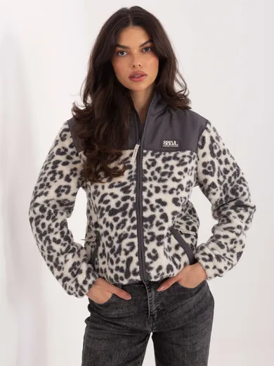 Kurtka damska, polarowa, szara, Sublevel