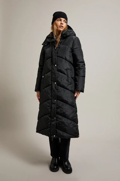 Kurtka damska z kapturem, czarna, Moodo