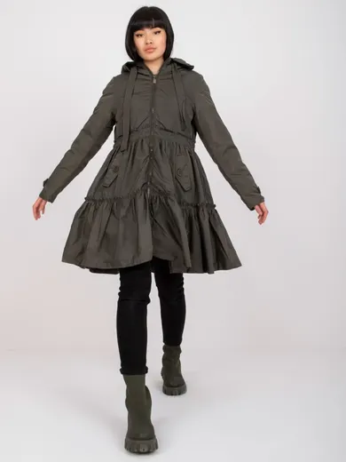 Kurtka damska z kapturem, khaki, Factory Price
