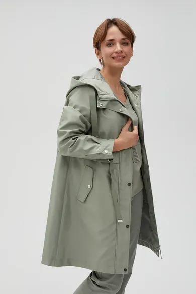 Kurtka damska z kapturem, khaki, Moodo
