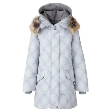 Kurtka dziewczęca z kapturem, szara, Lenne