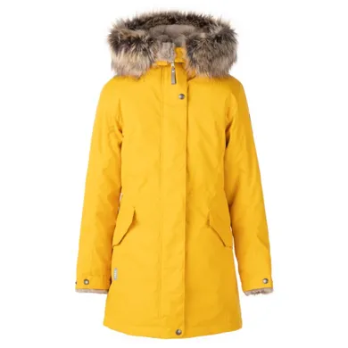 Kurtka dziewczęca z kapturem, żółta, Lenne