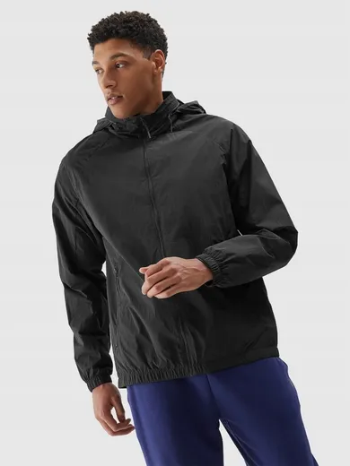 Kurtka męska z kapturem, czarna, 4F