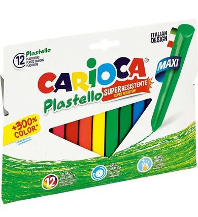 Kw Trade, kredki świecowe Jumbo plastello Carioca, 12 kolorów