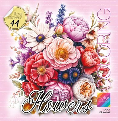 Kwiaty róż. Kolorowanka z naklejkami