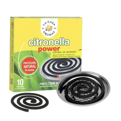 La Casa de los Aromas, Citronella, spirala z podstawką metalową, Trawa Cytrynowa, 10 szt.