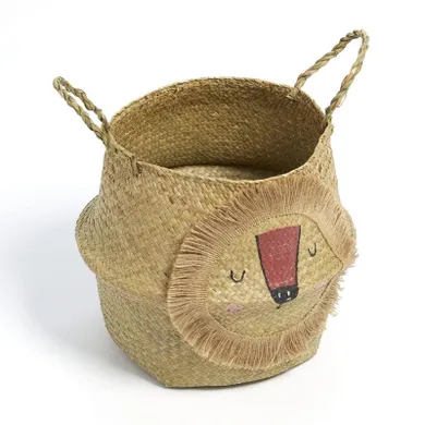 La Factory, The king of the jungle, kosz na zabawki z uchwytami, jutowy