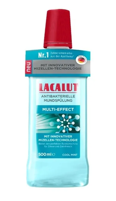 Lacalut, Multi-effect, antybakteryjny płyn do płukania jamy ustnej z technologią micelarną, 500 ml