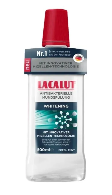 Lacalut, Perfect Whitenning, antybakteryjny płyn do płukania jamy ustnej, 500 ml