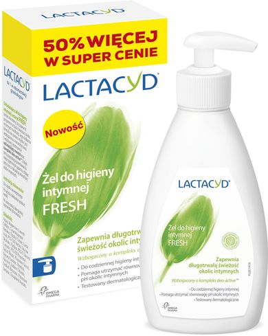 Lactacyd, Fresh, żel do higieny intymnej z dozownikiem, 300 ml