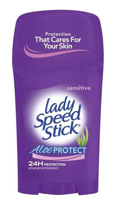 Lady Speed Stick, dezodorant w sztyfcie, Aloe, skóra wrażliwa, 45g