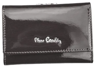 Lakierowany portfel ze skóry naturalnej z portmonetką na bigiel, Pierre Cardin