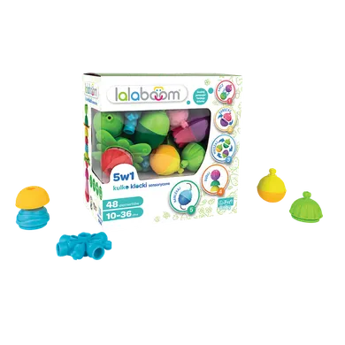Lalaboom, Kulko-klocki sensoryczne, zestaw, 48 elementów