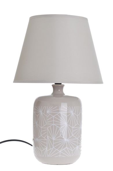 Lampa ceramiczna, beżowa z białym wzorem, 25-40 cm
