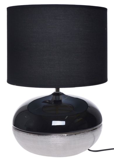 Lampa ceramiczna, okrągła czarno-srebrna, 25-35.5 cm