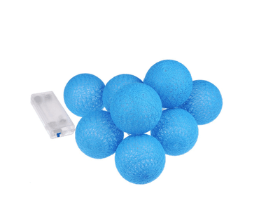 Lampki dekoracyjne LED, cotton balls, niebieskie