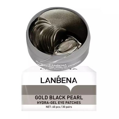 Lanbena, Gold Black Pearl, hydrożelowe płatki pod oczy z czarną perłą, 60 szt.