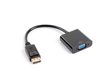 Lanberg, adapter, AD-0002-BK, DisplayPort M - D-Sub, VGA F, 0,20m, czarny