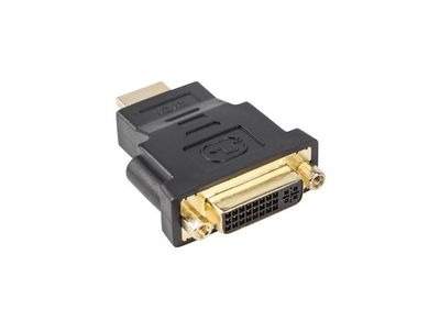Lanberg, adapter, AD-0014-BK, HDMI M - DVI-I F, czarny